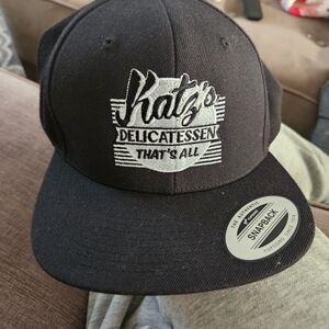 Katz's Delicatessen Thats All Since 1888 Black Snapback Hat Embroidered Logo NWT